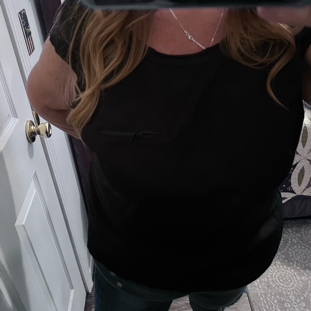 A.N.A. Black zippered pocket blouse